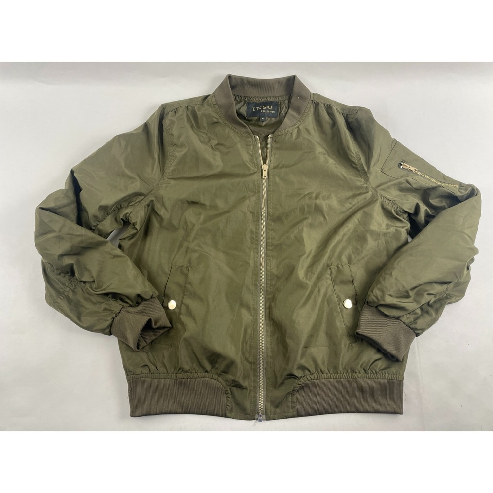 INSO Collection Jacket Girls Size XL Green Full Zip Windbreaker Zip Pockets